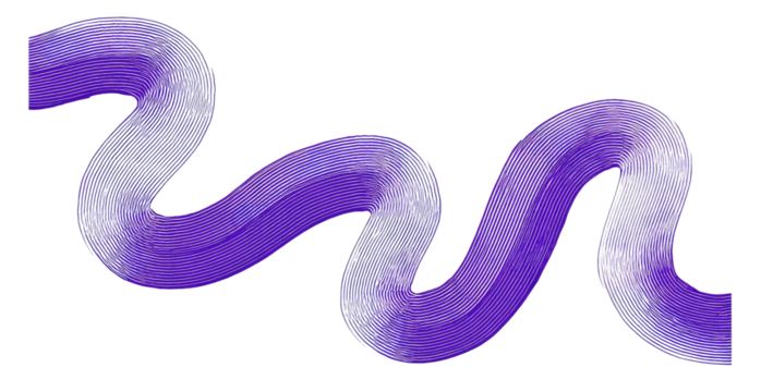 Abstract swirling purple shape