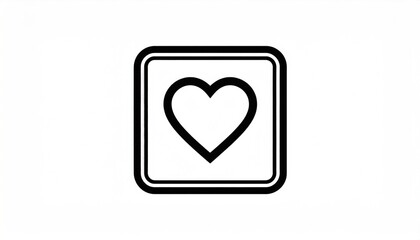 Heart icon in square frame
