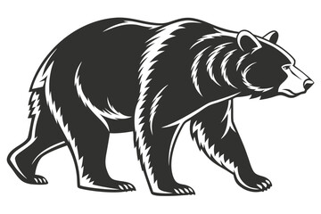 Illustration of a big brown bear isolated on white background