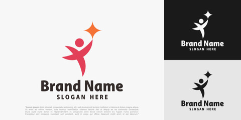 Obraz premium human Logo design. Community health care. Abstract Community logo. vector illustration