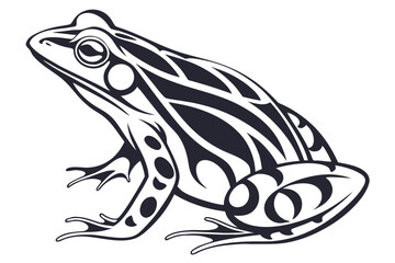 Frog tribal tattoo design isolated on white background, vector illustration