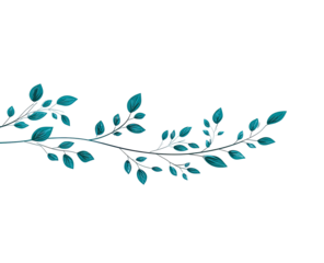 Teal branch with leaves