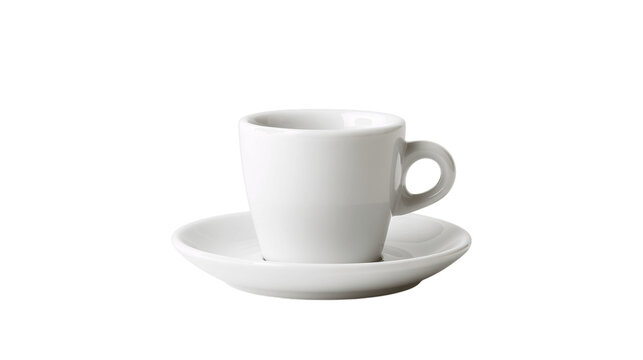 An individual premium porcelain espresso cup, white background --ar 16:9 - Powered by Adobe
