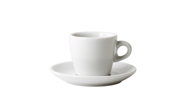 An individual premium porcelain espresso cup, white background --ar 16:9