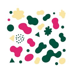 Modern Abstract Pattern with Organic and Geometric Shapes