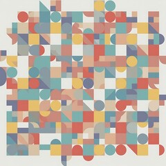 Abstract Geometric Pattern with Colorful Shapes