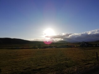 sunset over the mountains
