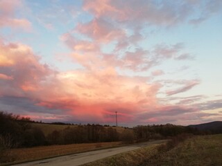 sunset in the countryside