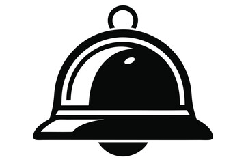 Simple black bell rings with its loop handle isolated against a white backdrop