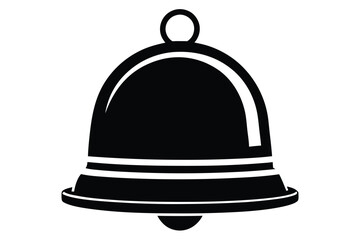 shows a black bell against the white background, ready to be rung