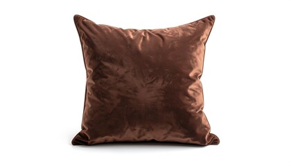 Brown velvet square pillow