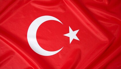 A full frame image of the Turkish flag

