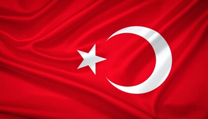 A full frame image of the Turkish flag
