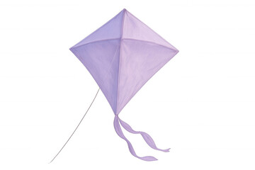 Purple kite soaring against a transparent background, enhancing creative projects with a sense of freedom and playfulness