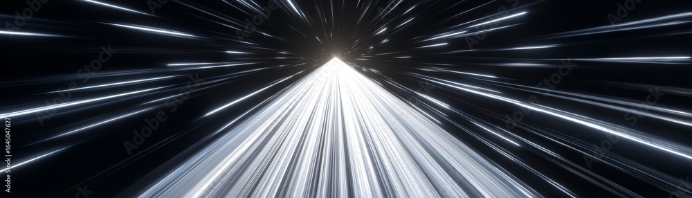 Poster abstract black and white visual representation of high speed light trails and luminous streaks creat