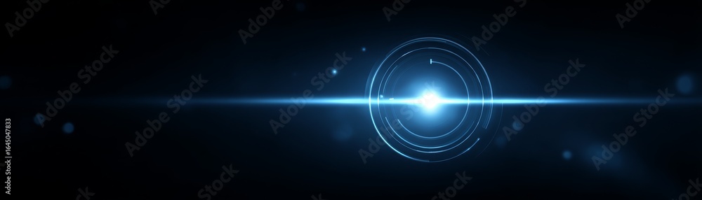 Poster the mesmerizing ethereal glow of a single blue light illuminates the profound darkness creating an a
