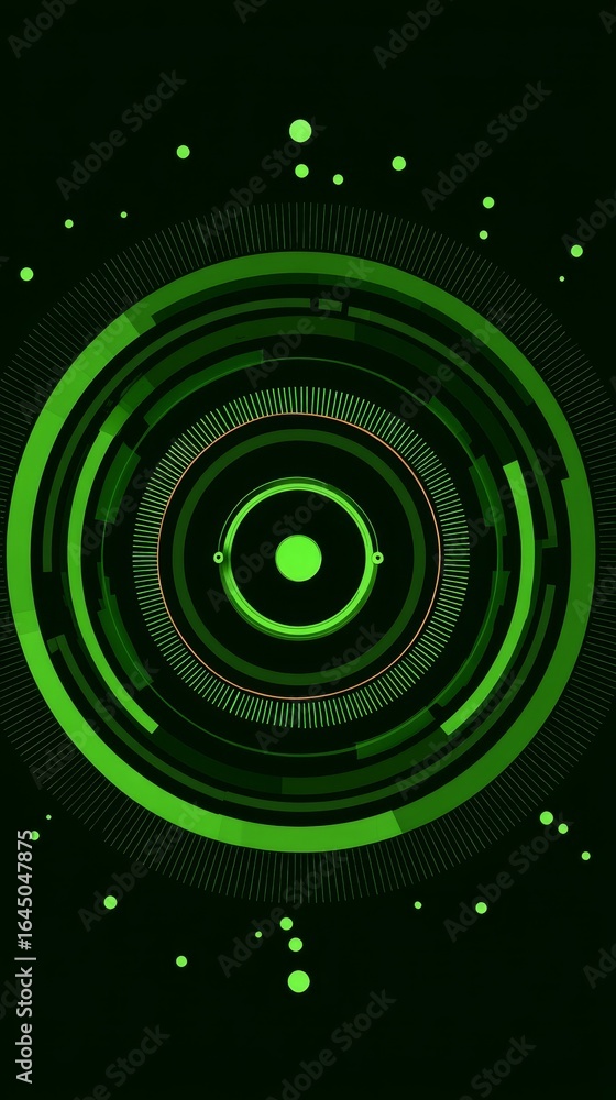 Poster abstract visual composition featuring a vibrant emerald green background with a playful pattern of c