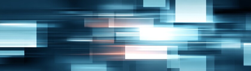 Obraz premium Intricate abstract digital artwork featuring a deep blue background with a complex geometric pattern of overlapping squares.