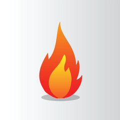 A vibrant, stylized flame icon with a smooth gradient, vector illustration. Perfect for logos, app icons, and designs related to warmth, energy, heat, or fire.
