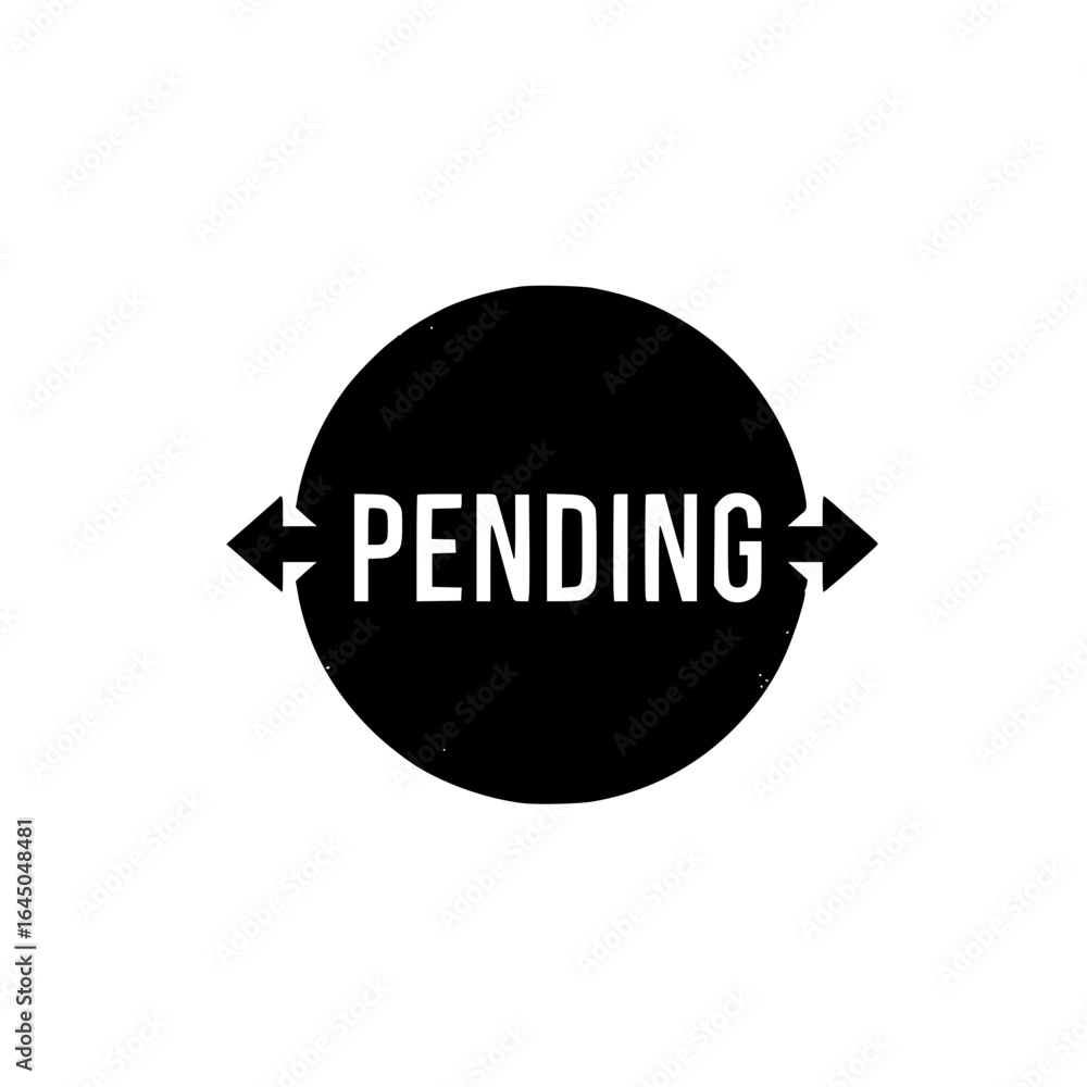 Leinwandbilder circular arrow surrounding pending text used for system loading buffer and progress indicator