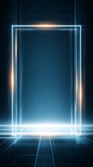 A mesmerizing abstract digital art creation featuring a vibrant neon background with glowing lines and radiant squares creating a futuristic and energetic visual experience.