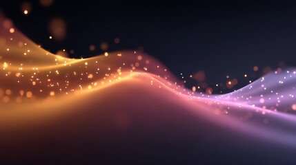 A vibrant and abstract visualization of energetic light particles in rapid motion creating a soft out of focus blur of glowing colors and an ethereal energy.