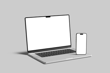Laptop and Phone Blank Mockup Template