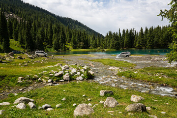 View of Tianshan Mountains in Kyrgyzstan