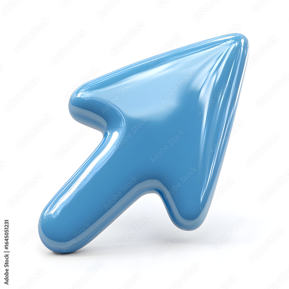 Poster blue cursor pointing upwards symbolizing progress and direction