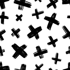 Obraz premium Seamless pattern with hand drawn cross symbols