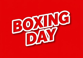 Bold red "Boxing Day" text on a red background.