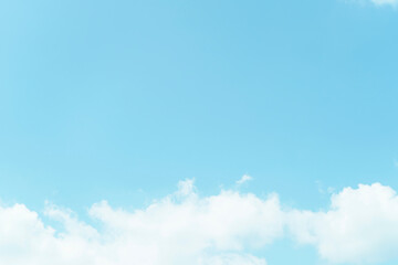 Beautiful clouds during spring time in a Sunny day. Blue sky and white fluffy clouds.