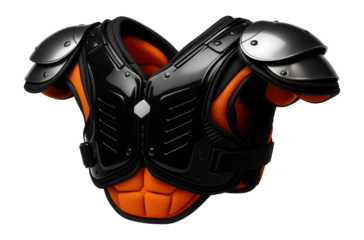Shock-absorbing football shoulder pads with ventilation channels