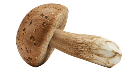 Fresh porcini mushroom on isolated transparent background