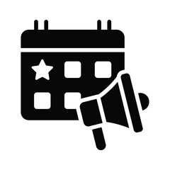 Premium glyph icon of public event announcement