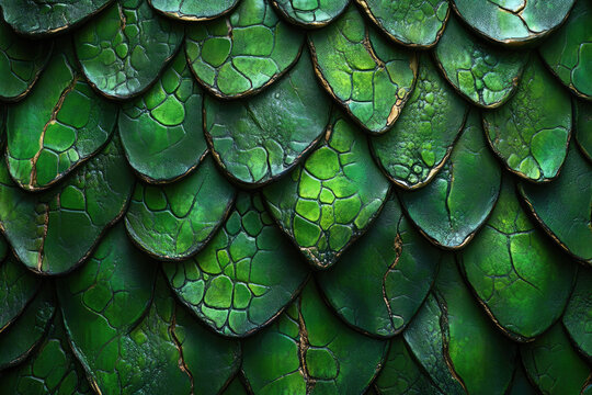 Seamless 3D Pattern of Green Python Snake Skin Texture