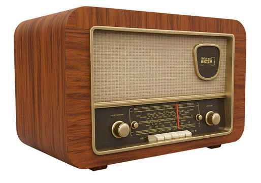 Vintage Wooden Radio A Relic of the Airwaves on transparent background