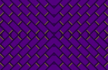 A seamless 8-bit pixel art pattern featuring dark purple tiled blocks with subtle yellow details. Perfect for a retro game background, digital art, geometric design, wallpaper, game asset, background.