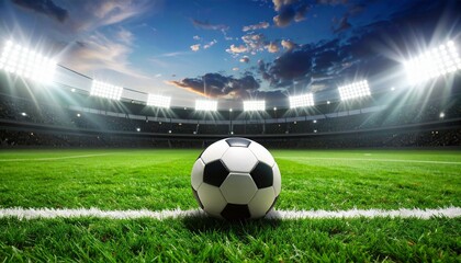 soccer ball on stadium