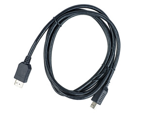 HDMI Cable isolated on white background.Top view
