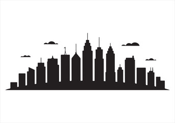 Modern City Skyline Silhouette Vector Design for Urban and Architectural Projects