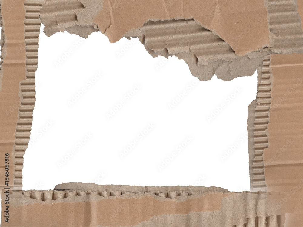 Poster torn cardboard frame with creative texture offers a unique design element for rustic projects and ad