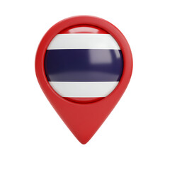Fototapeta premium Glossy Thailand Map Location Icon On Transparent Background