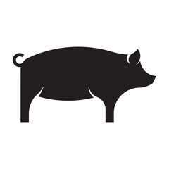 Pig icon silhouette vector design illustration template in trendy style