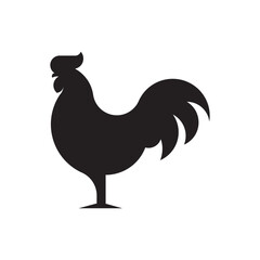 Rooster icon silhouette vector design illustration template in trendy style