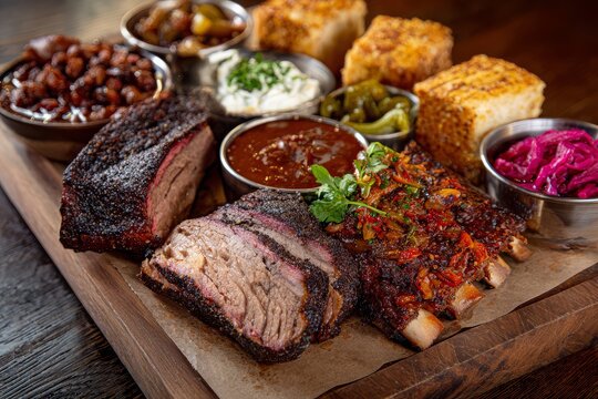 Texas BBQ Feast with Smoked Meats