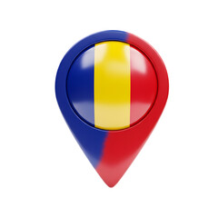 Fototapeta premium Romania map pin icon isolated transparent background