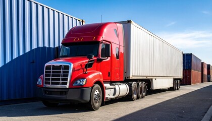 red truck on the road
