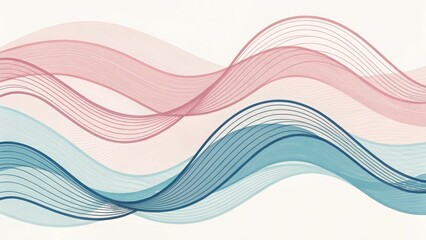 Soft flowing lines dance across the canvas evoking calm and serene feelings in a modern abstract