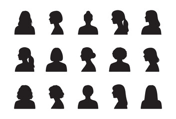 Women silhouette vector collection